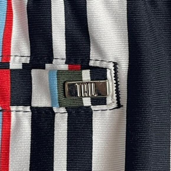 Tail Skort Women's Sz M Striped White Black Pink Flouce Hem Skirt Pockets - Picture 5 of 7